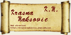 Krasna Maksović vizit kartica